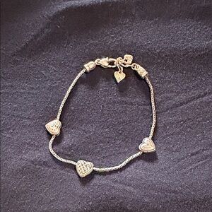 Brighton Gold Heart Charm Bracelet